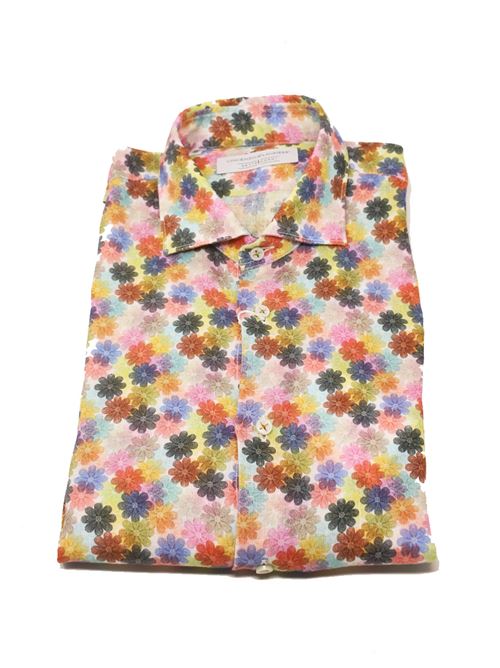 Tailored shirt in floral linen Vincenzo De Lauziers | TX943MARGHERITE